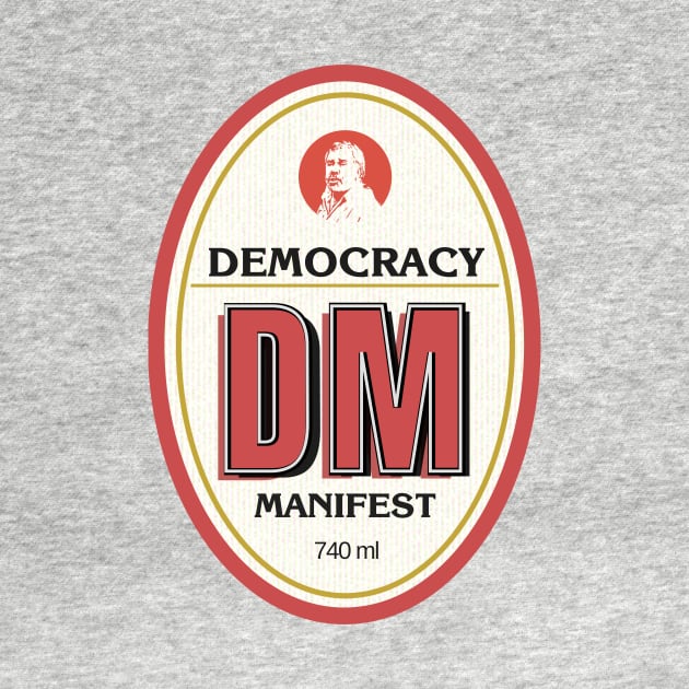 Democracy Manifest RESCHS DA Beer Label by Simontology